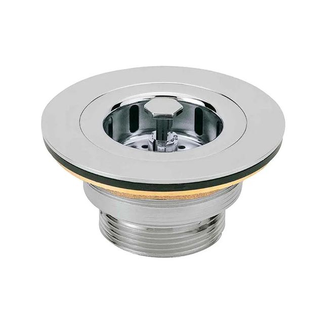 Válvula De Escoamento Para Pia De Cozinha 3 1/2" Cromado Deca