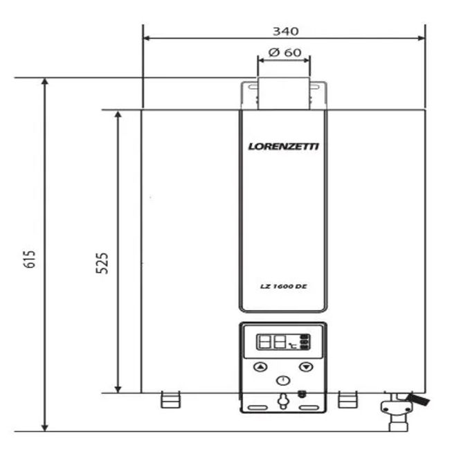 Aquecedor a Gás Branco LZ 1600DE 15 Litros GLP Display Digital Lorenzetti