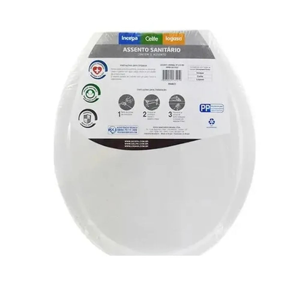 Assento sanitário Eco polipropileno branco Celite