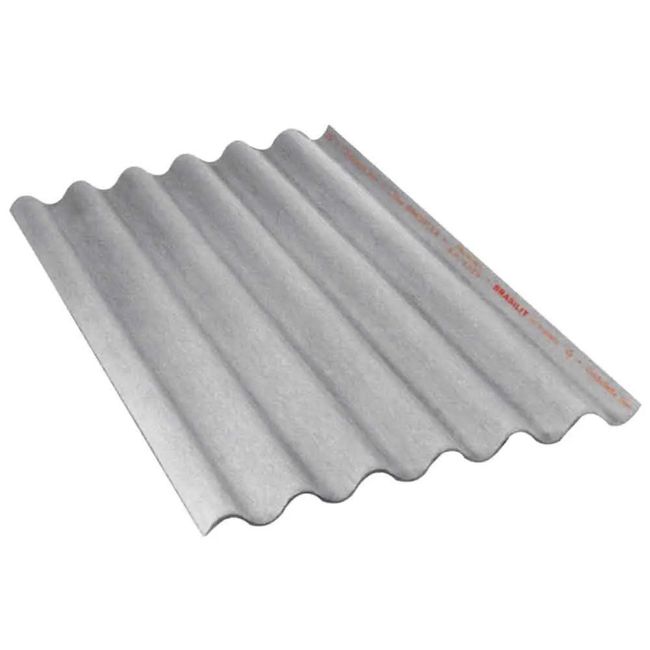Telha Brasilit Ondulada de Fibrocimento 244x110cm 5mm Residencial Cinza