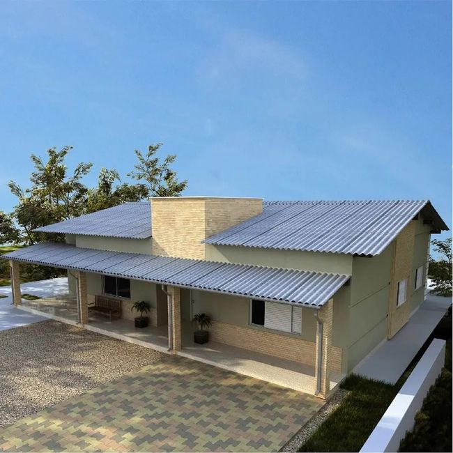 Telha Brasilit Ondulada de Fibrocimento 244x110cm 5mm Residencial Cinza