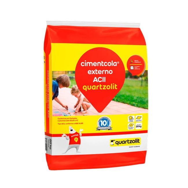 Argamassa Quartzolit Cimentcola Externo ACII 20Kg Cinza