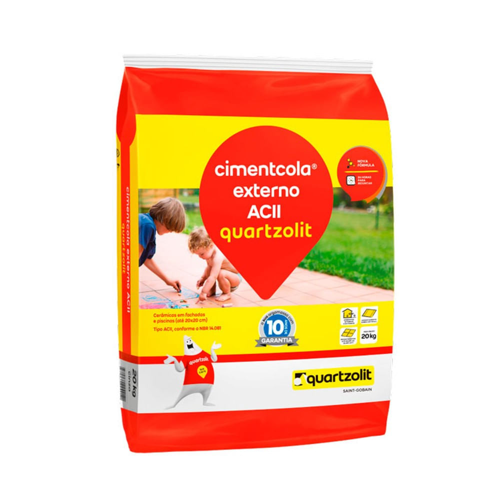 Argamassa Quartzolit Cimentcola Externo ACII 20Kg Cinza