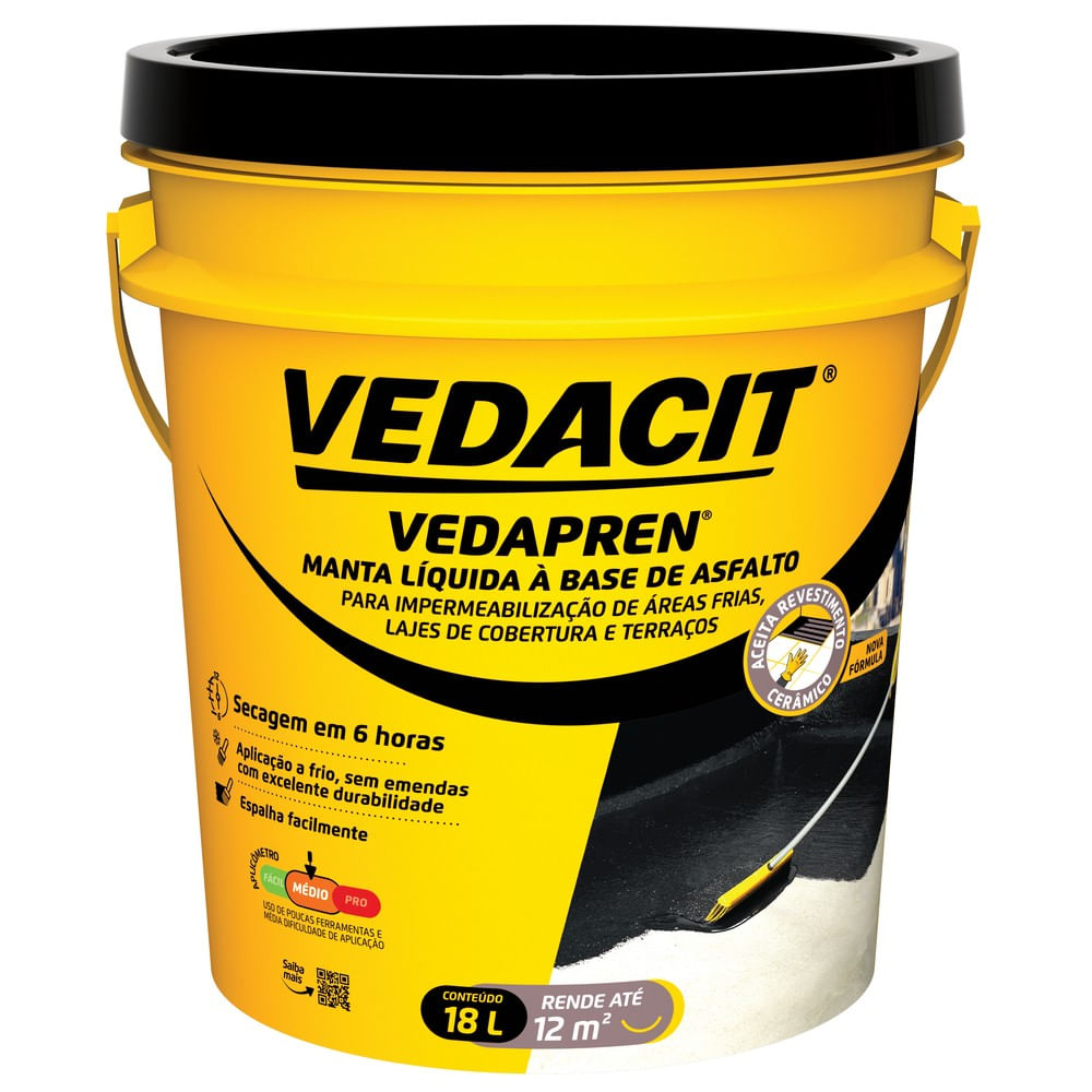 Vedapren 18 litros preto Vedacit