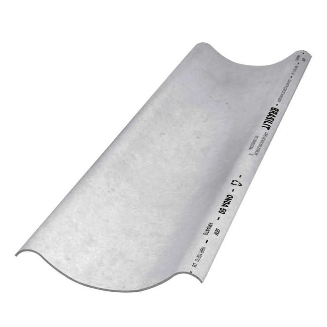 Telha Brasilit Ondulada de Fibrocimento 320x60cm 8mm Onda 50 Cinza