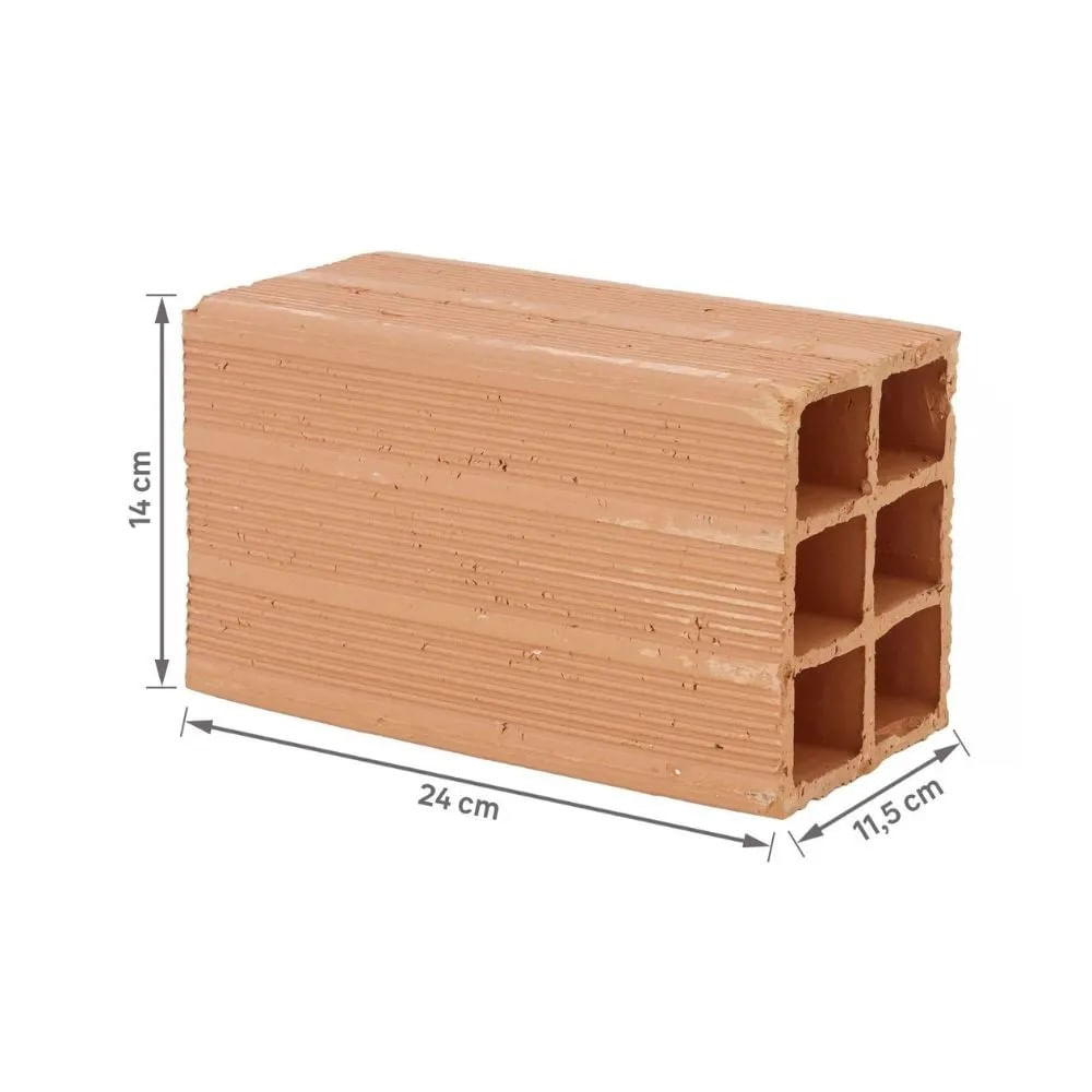 Bloco Cerâmico Nova Conquista 11,5x14x24cm Vermelho