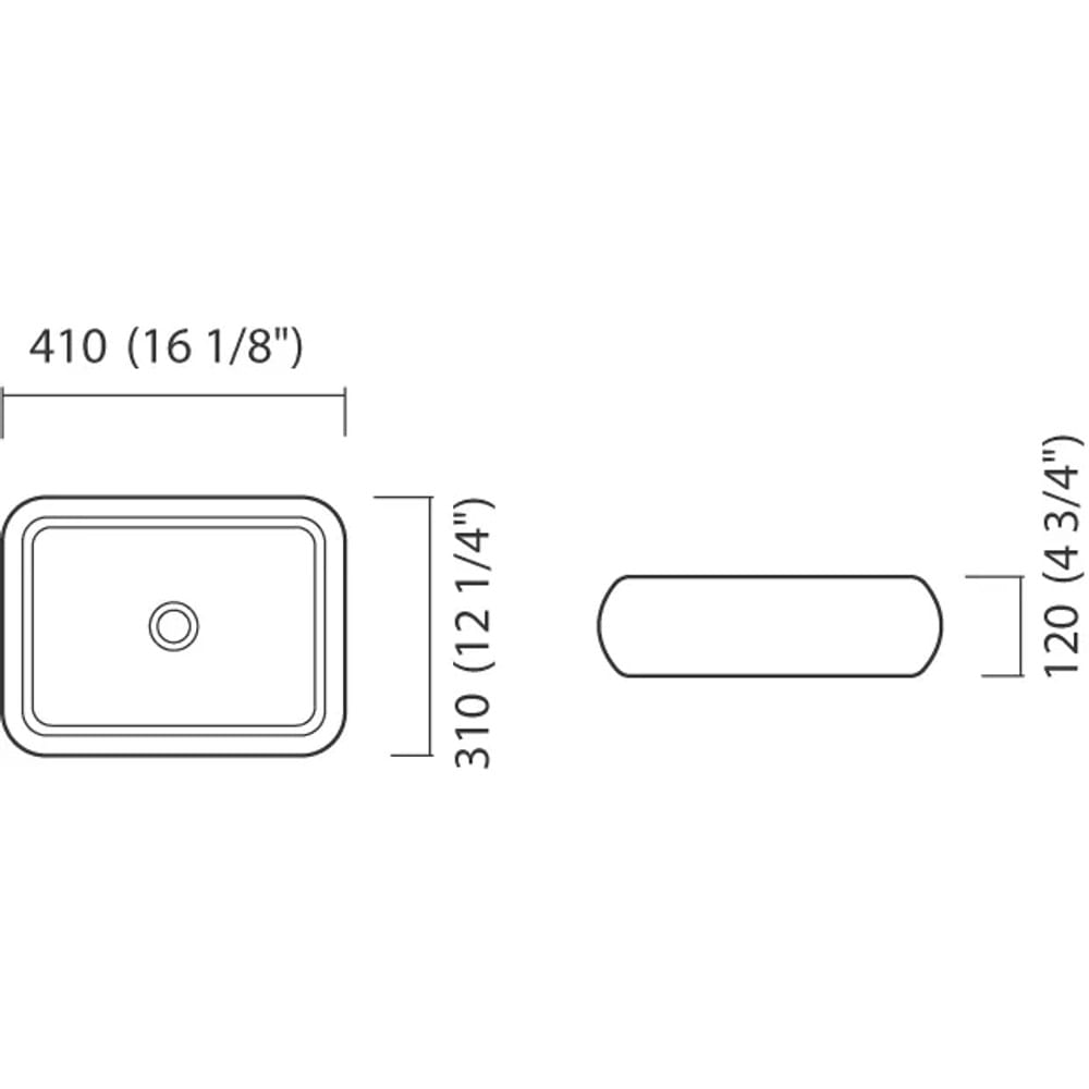 Cuba De Apoio Retangular 41X33Cm Branco Ica800 Icasa