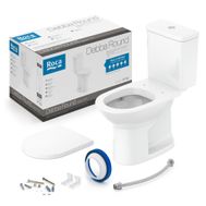 Vaso Sanitário com Caixa Acoplada e Assento Pp com Queda Amortecida e Complementos de Instalação Debba Round Branco Roca