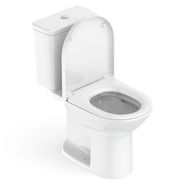 Vaso Sanitário com Caixa Acoplada e Assento Pp com Queda Amortecida e Complementos de Instalação Debba Round Branco Roca