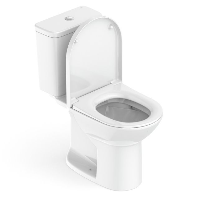 Vaso Sanitário com Caixa Acoplada e Assento Pp com Queda Amortecida e Complementos de Instalação Debba Round Branco Roca