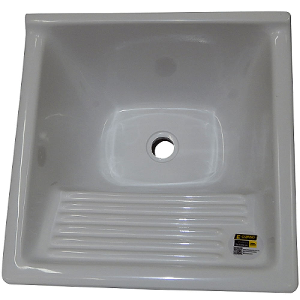 Tanque De Lavar Roupa Marmore Sintetico 45X45 20L Tdf Branco Liso Corso
