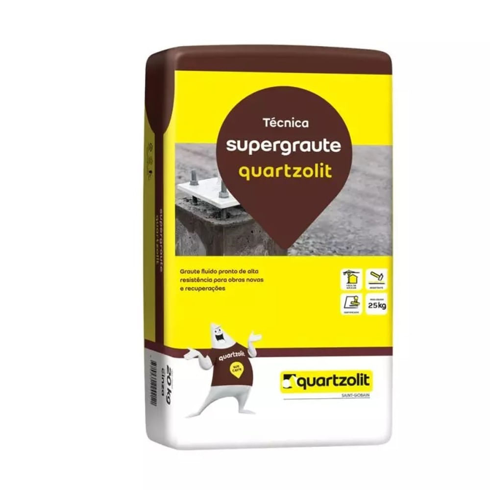 Argamassa Quartzolit de uso Externo e Interno 25kg Super Graute