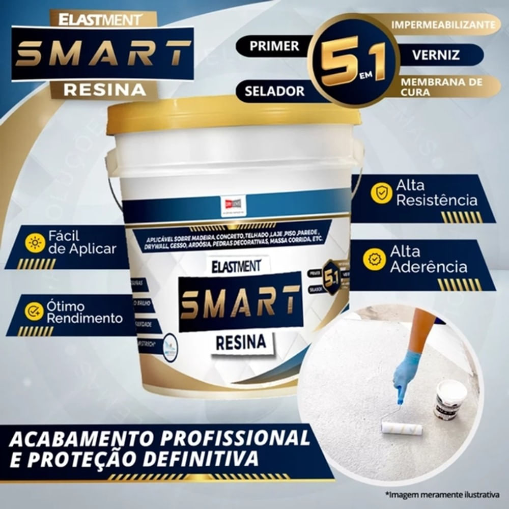 Resina Impermeabilizante Smart Resina 18L Incolor Semi Brilho Drylevis