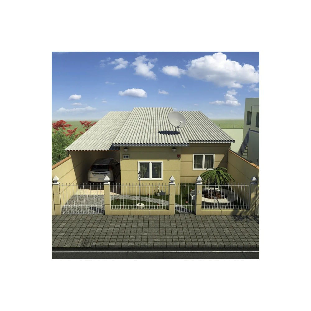 Telha Brasilit Ondulada de Fibrocimento 366x110cm 6mm Cinza