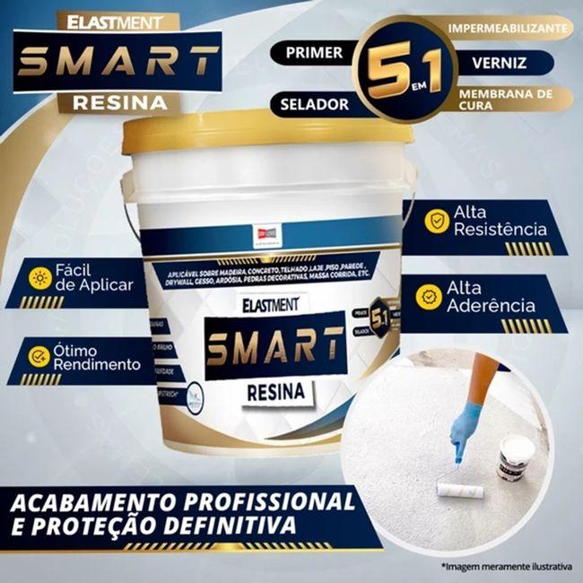Resina Impermeabilizante Smart Resina 3,6L Incolor Semi Brilho Drylevis