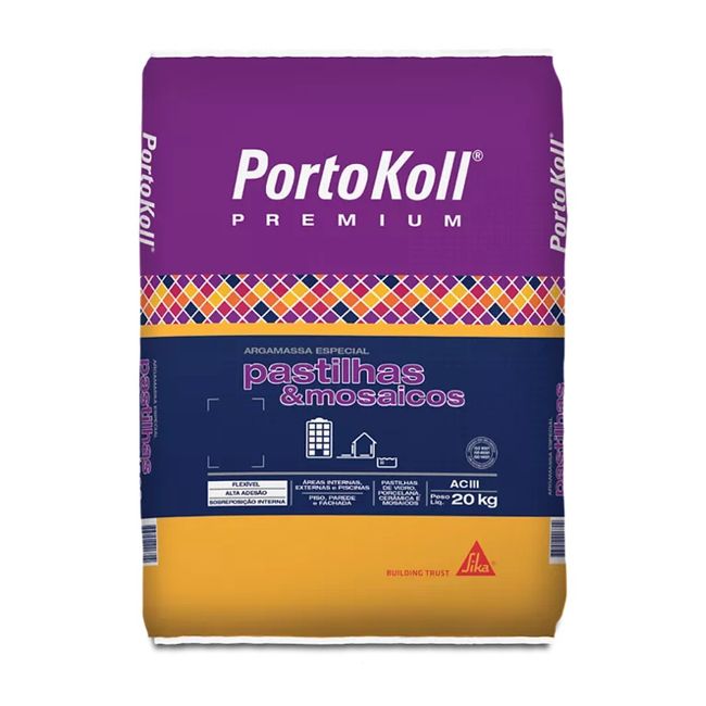 Argamassa PortoKoll PREMIUM Pastilhas e Mosaicos Branco 20Kg