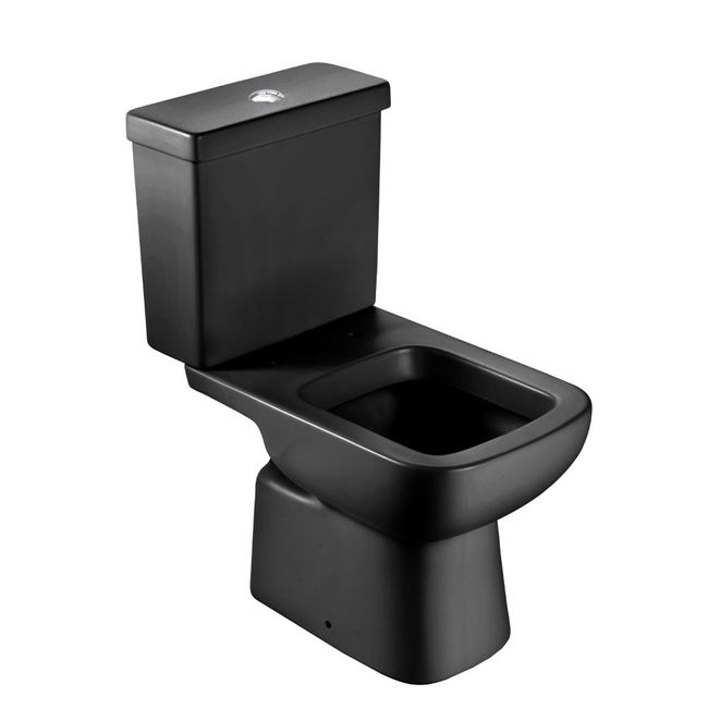 Vaso Sanitário com Caixa Acoplada e Acessórios de Instalação e Assento Pp Soft Close Preto Matte Misti Icasa
