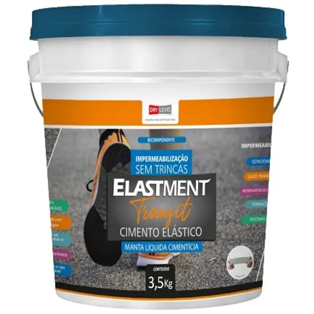 Manta Impermeabilizante Cimentícia Transit Elastment 18Kg Para Auto Tráfego Drylevis