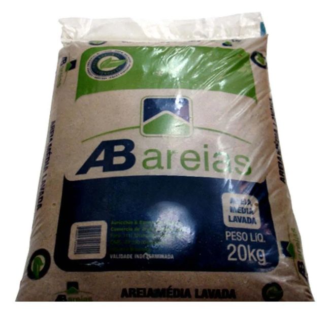 Areia Média Lavada 20Kg AB Areias