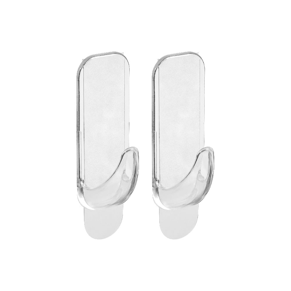 Gancho Retangular Cristal Com Adesivo M Ordene