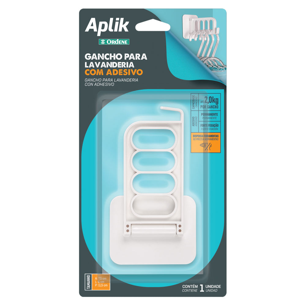 Aplik Gancho Plastico Multiuso Ordene