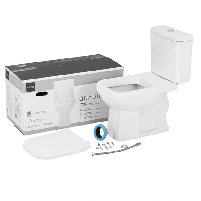 Vaso Sanitário com Caixa Acoplada Quadra Cd01 Branco Deca