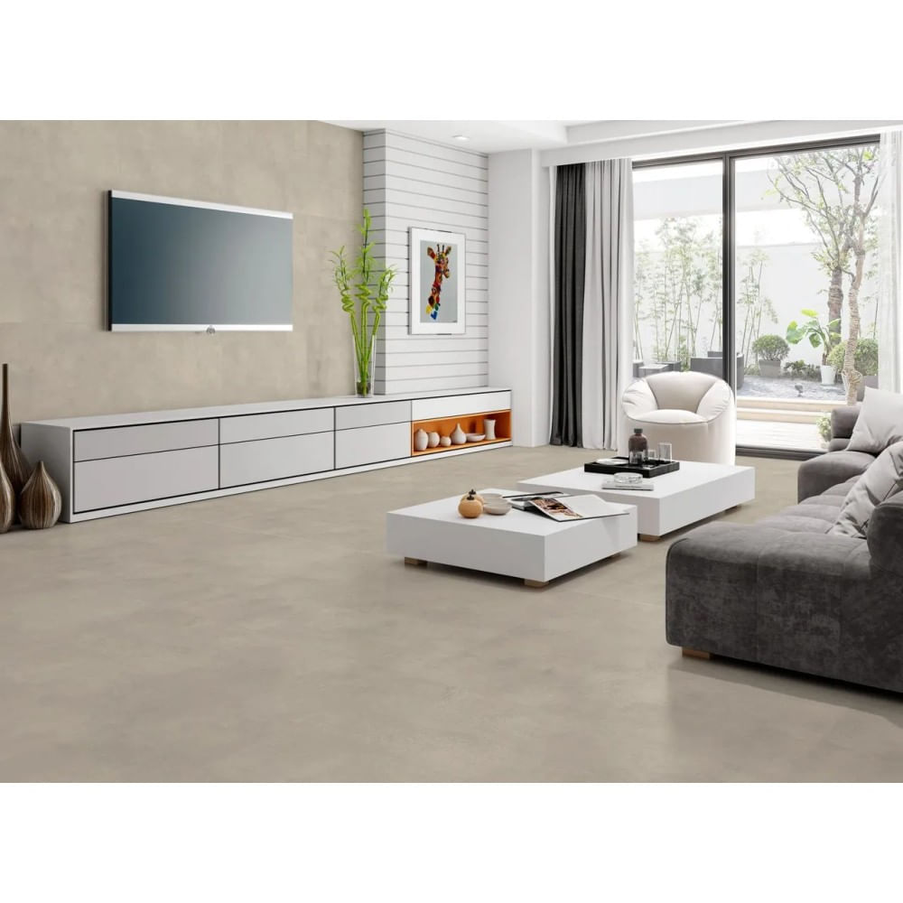 Porcelanato Urban Cinza Acetinado 91x91 caixa com2,48m²  Retificado Savane