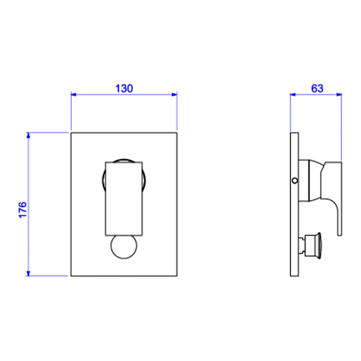 Misturador Monocomando 4 Vias de Chuveiro com Desviador para Banheira Unic Black Matt Dexco