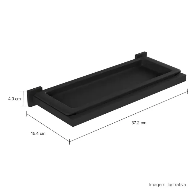 Prateleira em Louça Quadratta Black Matte Dexco