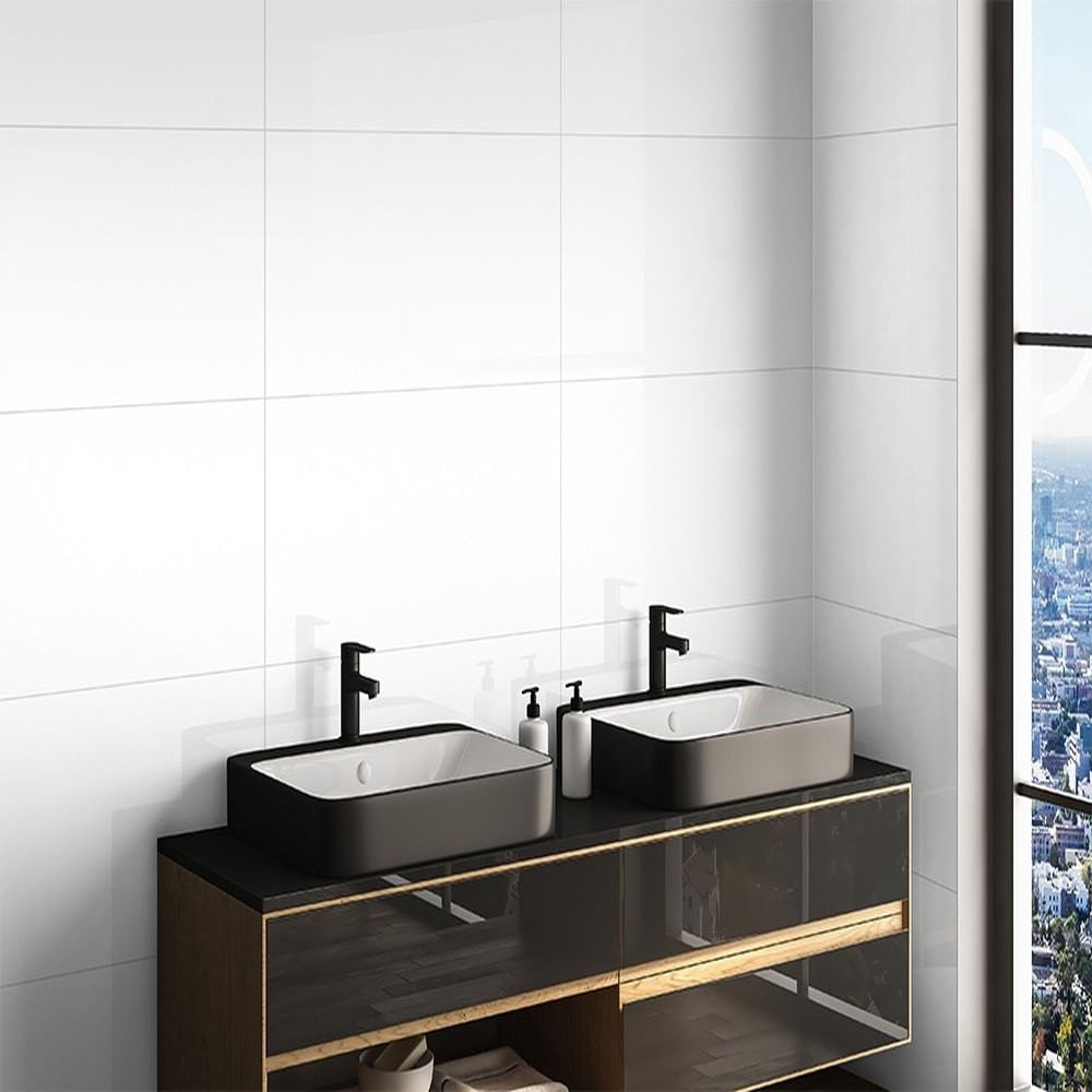 Revestimento Polido Retificado 40 × 75 Branco Código PR40001 Caixa 3,00 m² Rocha Cerâmica