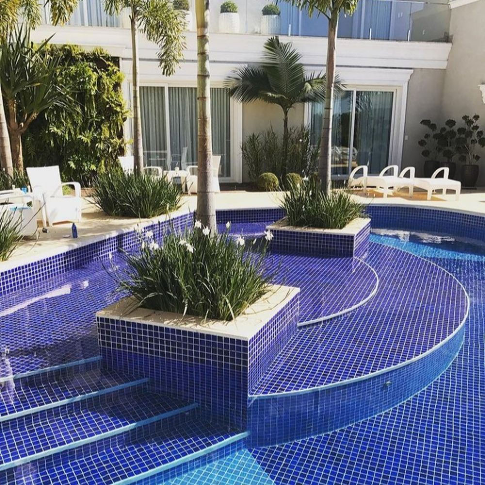 Pastilha Drop System Azul Una Esmaltado 5X5 cm Caixa com 1,41 m2 Bold Atlas