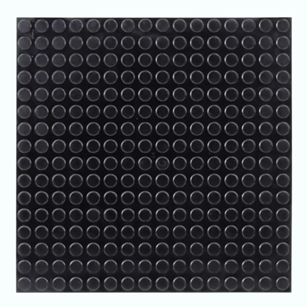 Piso Borracha Botão Preto Placa De 50x50cm Daud