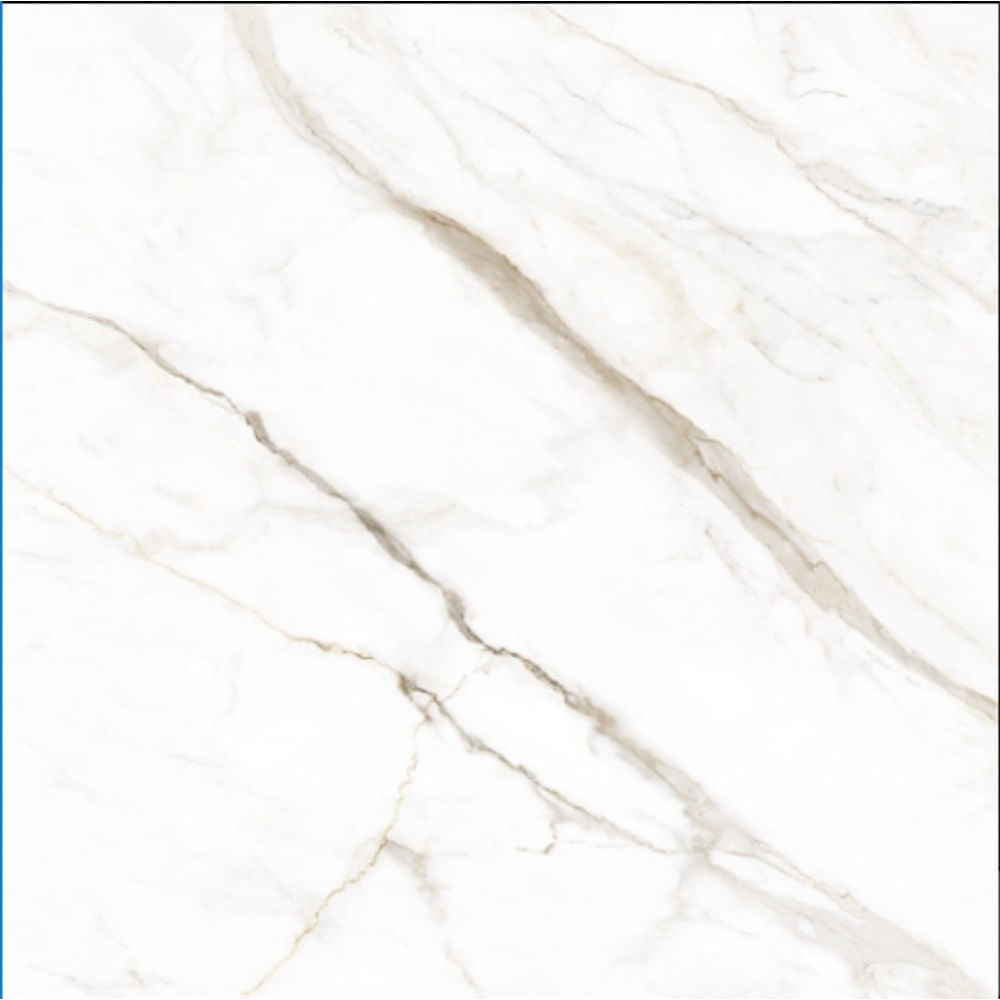Porcelanato Esmaltado Polido 120x120cm Caixa com 2,88 m² Branco Calacata Altissimo Lux Biancogres