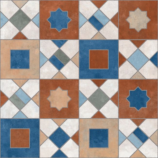 Porcelanato Ladrilho Marroqui Mix Natural 58,4 X 58,4 Retificado Caixa 1,7m² Ceusa