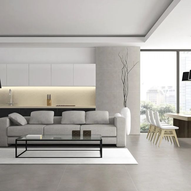 Porcelanato York retificado 87,7x87,7cm cinza Hard Portinari