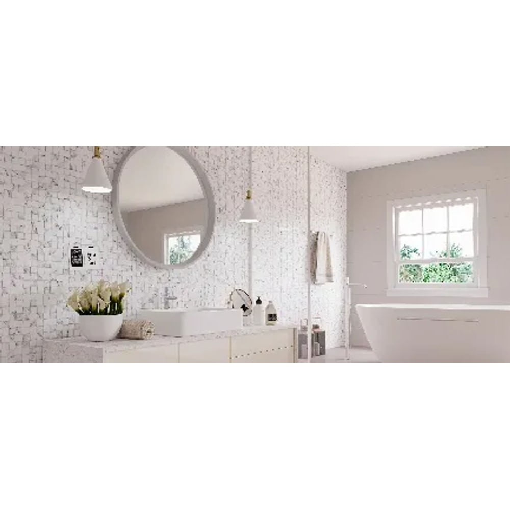 Revestimento Esmaltado 45x90cm Caixa com 2 m² Branco Quantum Carrara Biancogres