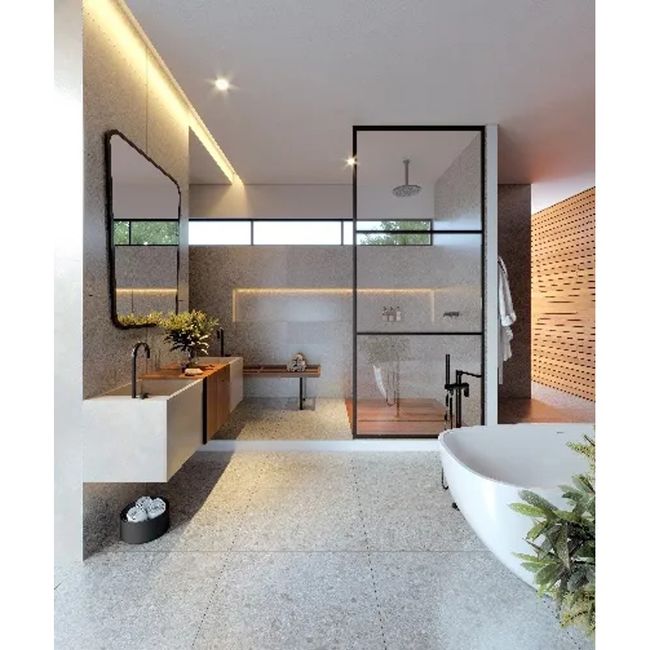 Porcelanato Terrazzine Bianco Cinza Esmaltado 72x72cm Caixa com 2,59 m² Retificado Savane