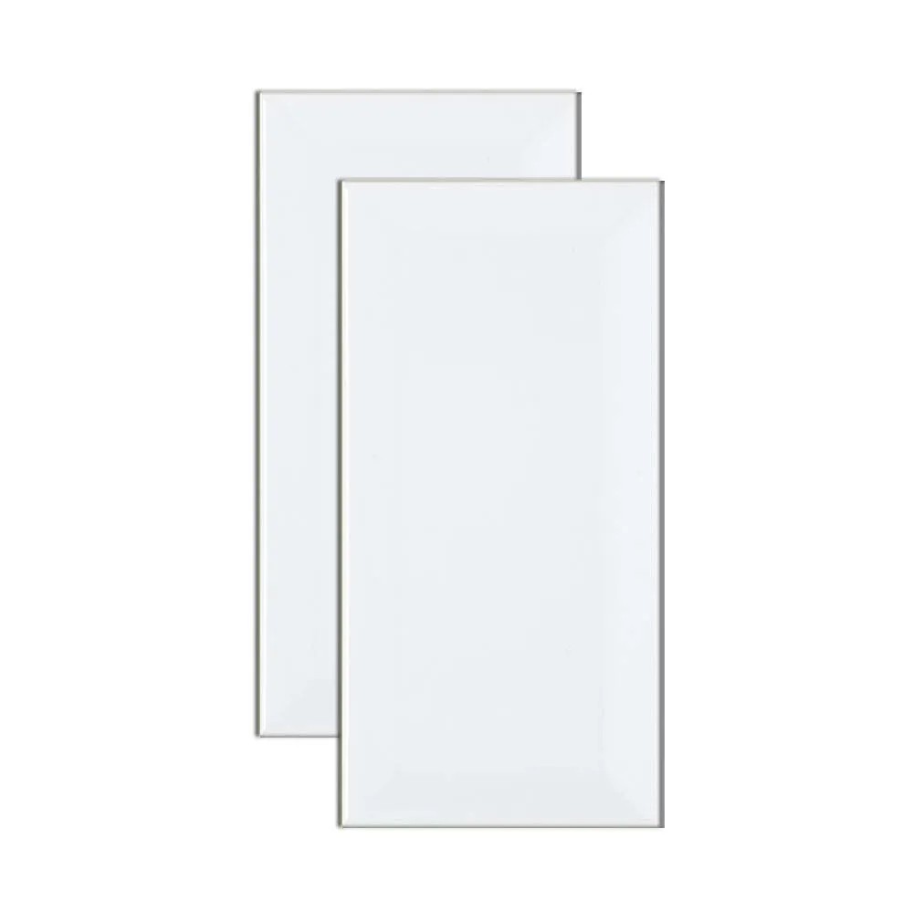 Revestimento de parede bold 10x20cm Metro brilhante bizotado white Eliane