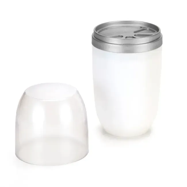 Porta Escova Pasta Transparente 500ml Arthi Branco Cromo Fosco