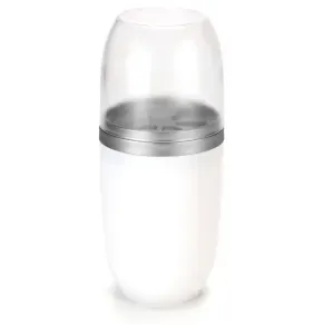 Porta Escova Pasta Transparente 500ml Arthi Branco Cromo Fosco