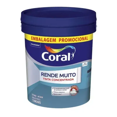 Tinta Acrilica Standard Rende Muito Interior e Exterior Branco Fosco 20l Coral