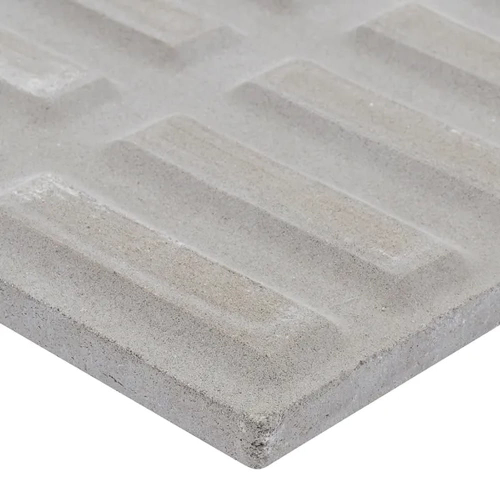 Piso Ladrilho Hidráulico Rampa Filete Cinza 20X20cm Caixa com 0,40 m² Borda Reta Cimartex