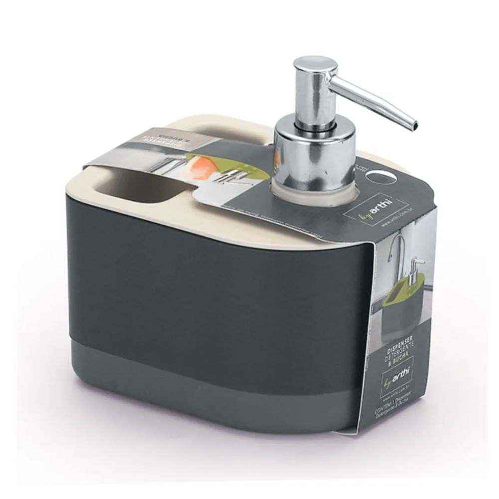 Dispenser para Detergente e Bucha Black e White By Arthy