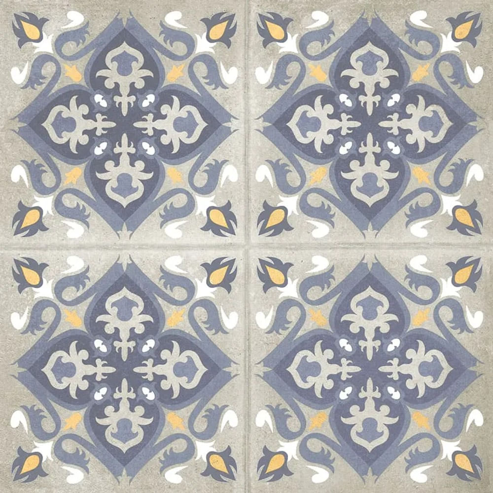 Piso Cerâmico Acetinado Retificado 66x66cm Caixa com 2,18 m² Extra Azul Braga Mate Formigres