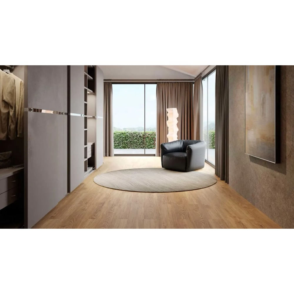 Piso Vinílico 19x130cm Caixa com 3,95 m² Marrom Nobile Lazio Cola Bi