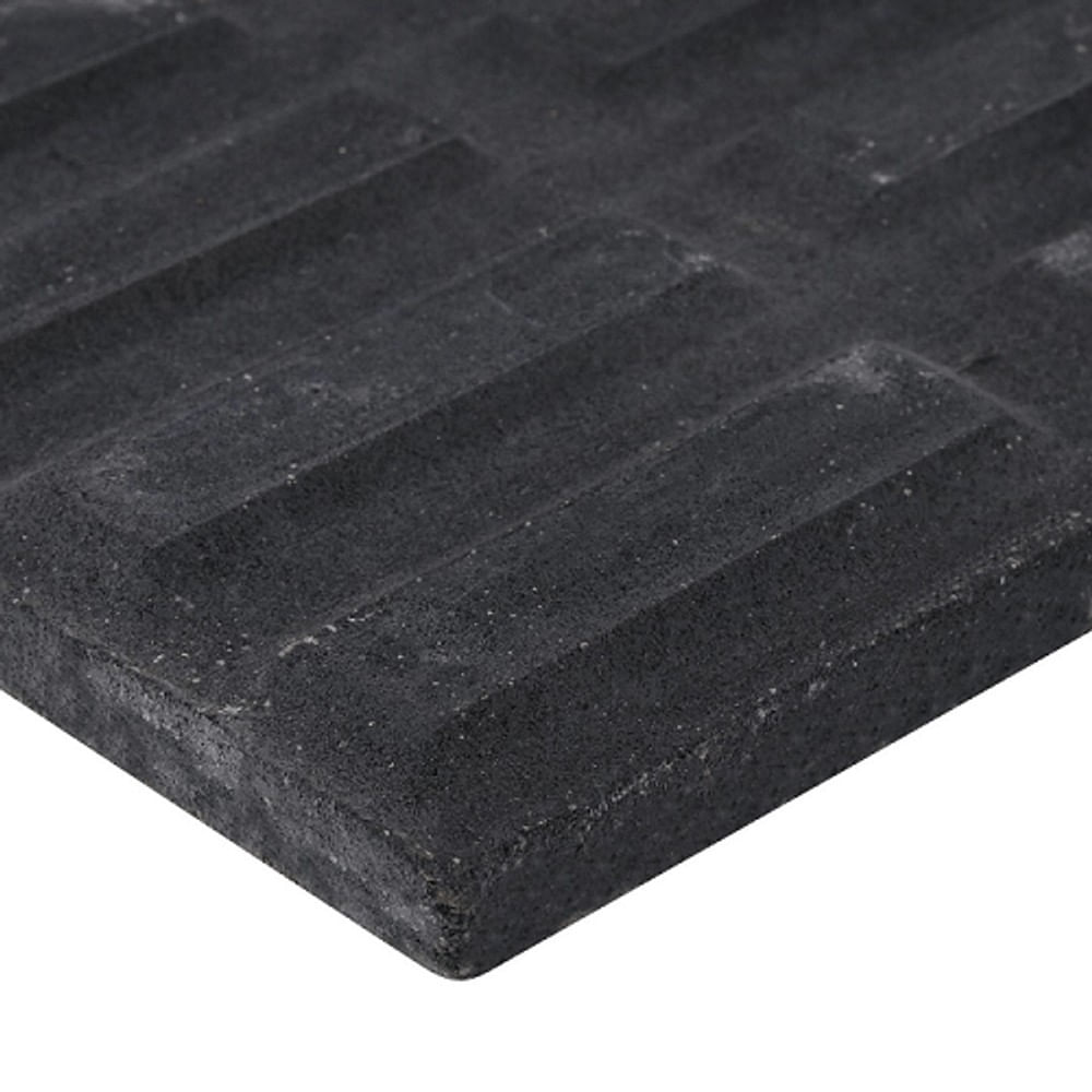 Piso Ladrilho Hidráulico Rampa Filete Preto 20X20cm Caixa com 0,40 m² Borda Reta Cimartex