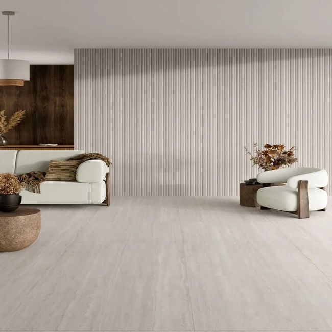 Porcelanato Esmaltado Travertino Tivoli Satin 90x90 Caixa com 2,4m² Biancogres