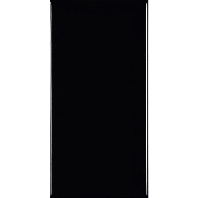 Revestimento de Parede Bold 10x20cm Metro Brilhante Bizotado Black Eliane