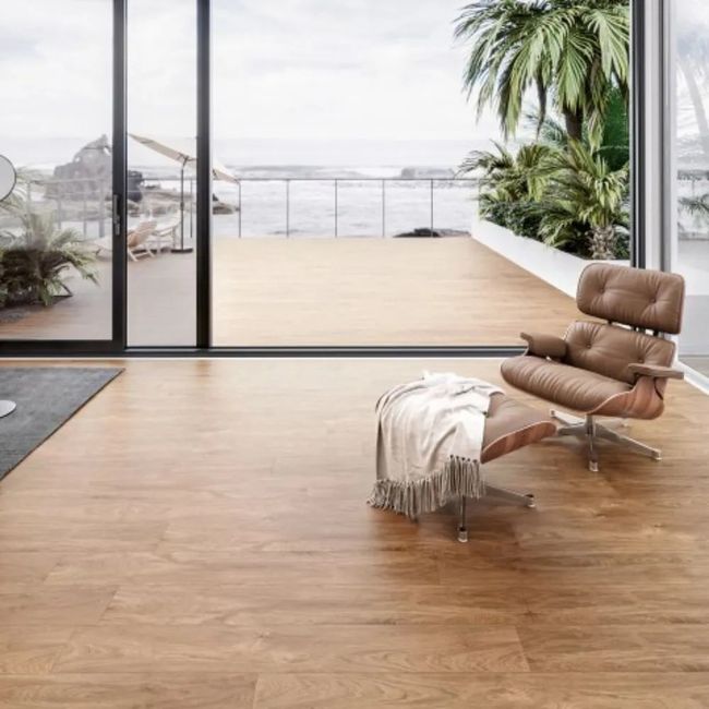 Porcelanato Amadeirado Esmaltado 20x120cm Caixa com 1,7 m² Marrom Scala Bege Biancogres