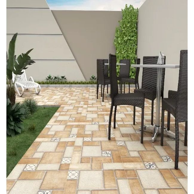 Piso 5757701 Bege Antiderrapante Bold 57 × 57 Caixa 3,3 m² Rocha Cerâmica